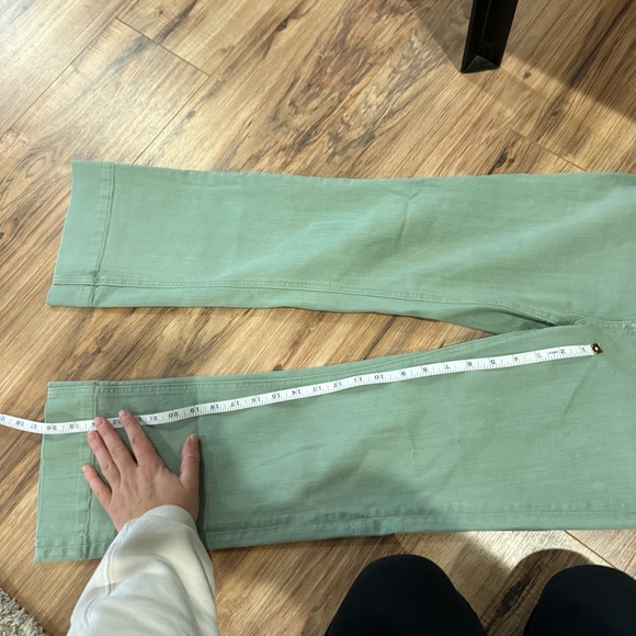Anthropologie Pilcro High Rise Flare Sage Green Cropped Pants - Picture 10 of 11